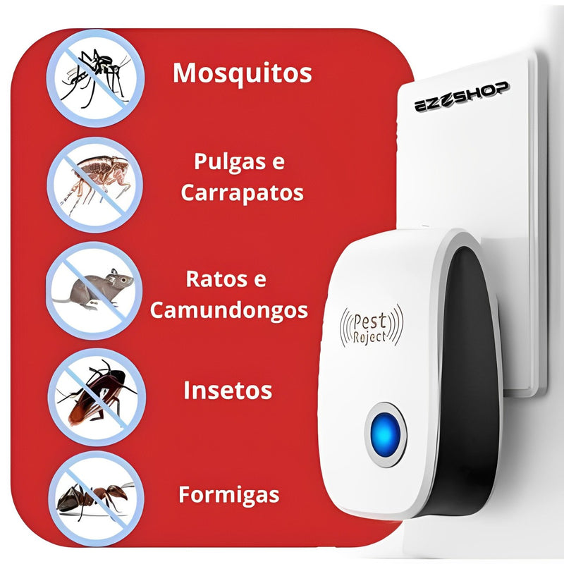 Repelente™ de Pragas  Ultrassônico de Roedores e Insetos (COMPRE 1 LEVE  2)