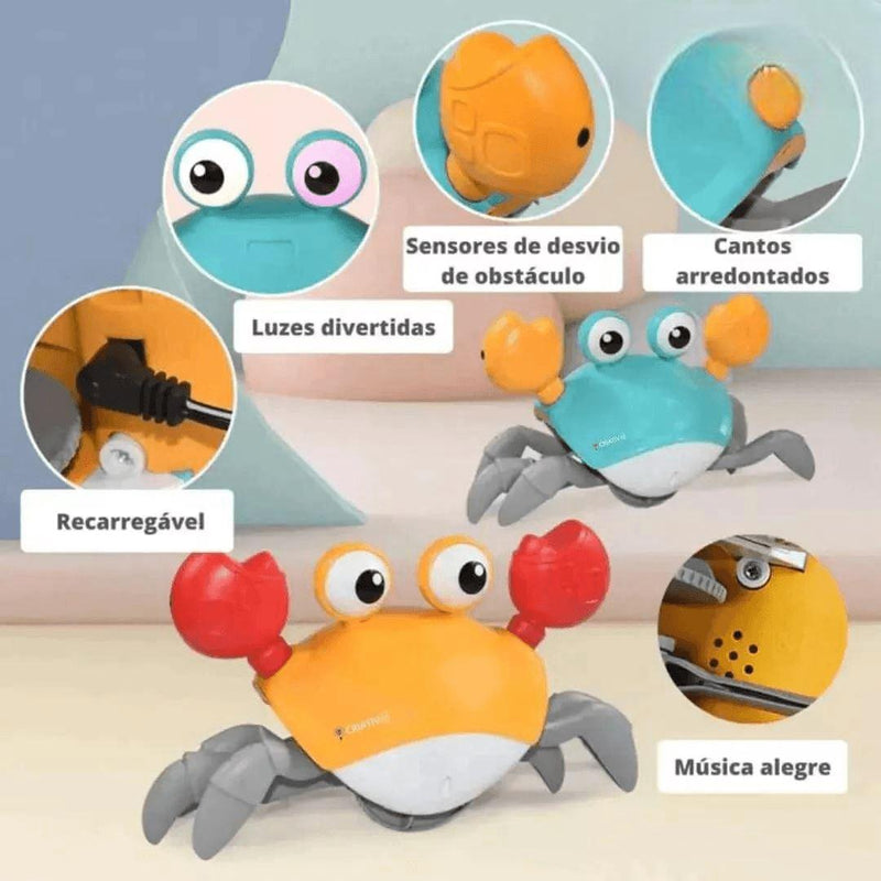 Caranguejo KidsFun - com Sensor de Obstáculos, Música e Luzes - EzyShop