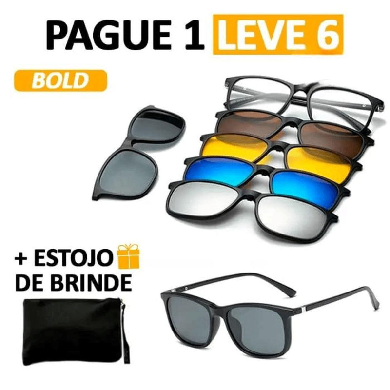 Óculos de Sol Polarizado - Pague 1 leve 6 + Estojo de Brinde - EzyShop