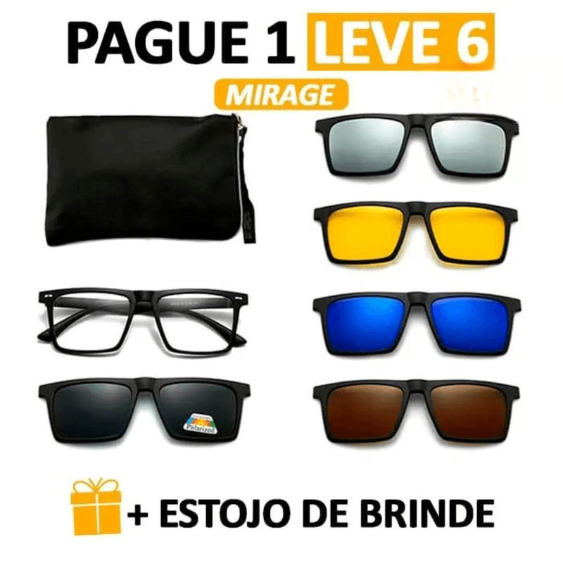 Óculos de Sol Polarizado - Pague 1 leve 6 + Estojo de Brinde - EzyShop